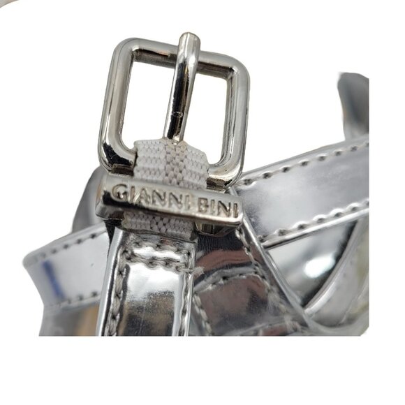 Gianni Bini Metallic Silver Color Ankle Strap Stiletto Heel Size 7 - Picture 10 of 11